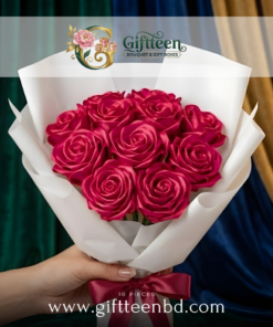 10 Pcs Satin Fabric Flower Bouquet