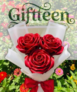 3 Pcs Satin Fabric Flower Bouquet