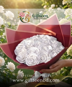 15 Pcs Satin Fabric Flower Bouquet